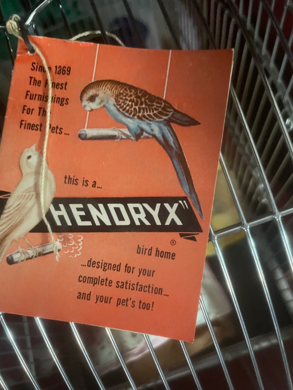 VTG HENDRYX Bird Cage, complete. All original feeding dishes included RARE MCM - Picture 10 of 16